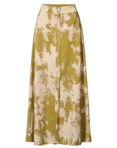 Rabens Saloner - Natja Misty Button Nederdel - Golden Mustard Combo